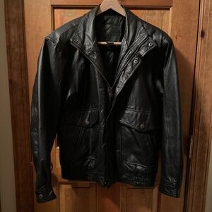 Black leather jacket